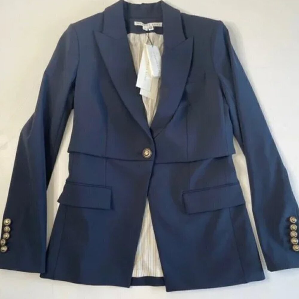 Veronica Beard Mori Dickey Jacket Navy Blue Size 4